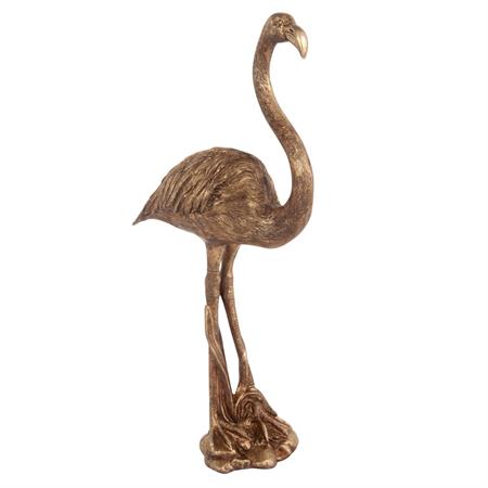 Statuette flamant rose dorée vieillie H43 Maisons du monde