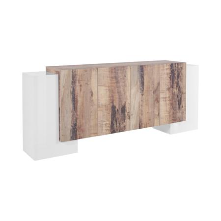 Buffet effet bois blanc brillant