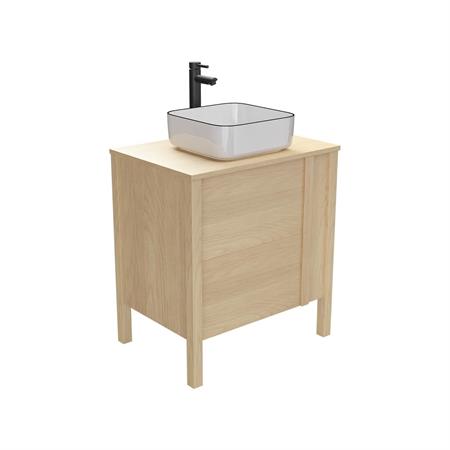 Meuble simple vasque 70cm chêne  porte lisse 