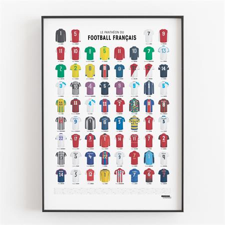 Affiche d'art le panthéon du football français 50 X 70 cm