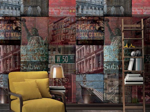 Papier peint intissé Manhattan vintage 53x840cm