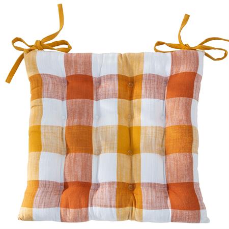 Galette 40x40 orange terracotta en coton