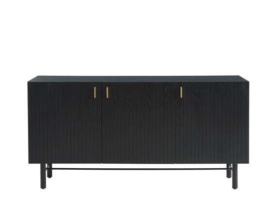 Buffet noir et pieds métal 160cm