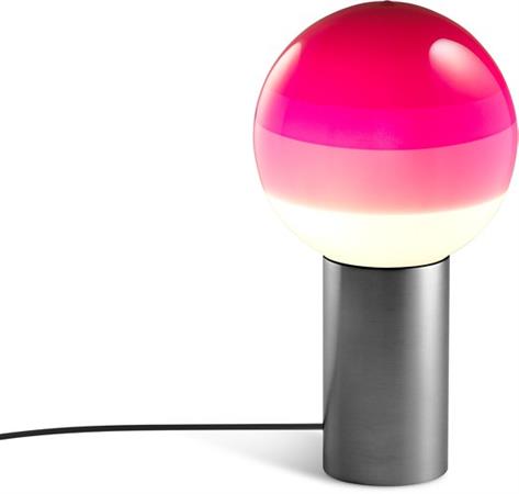 Lampe de bureau en métal et verre soufflé rose et gris Dipping