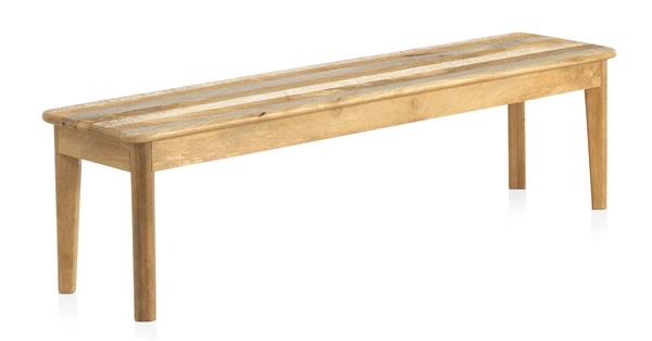 Banc en bois massif de manguier vieilli