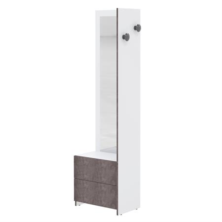 Meuble de rangement  effet bois blanc et béton