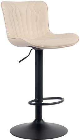 Tabouret de bar ajustable pivotant similicuir Crème