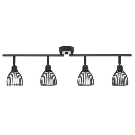 Spot à 4 lumières réglable métal noir