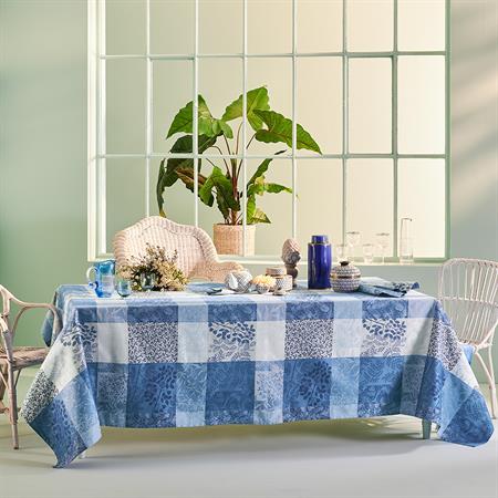 Nappe  pur coton bleu 180X300