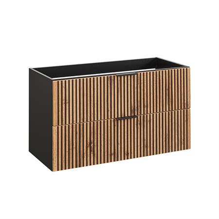 Meuble sous-vasque stratifiés beige noir