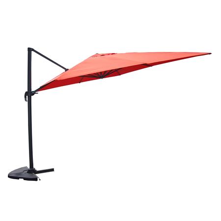 Parasol déporté et rotatif 3 x 3m terracotta