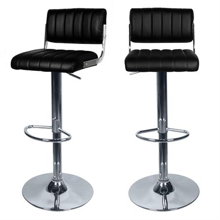 Lot de 2 chaises de bar réglables 61/83 cm en cuir synthétique noir