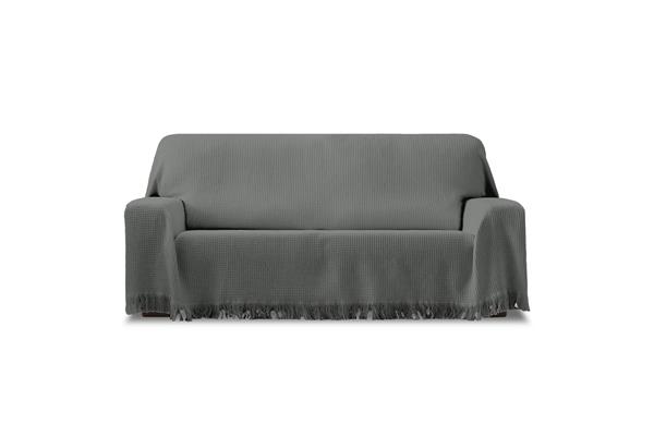 Plaid polyvalent gris foncé 180 cm 
