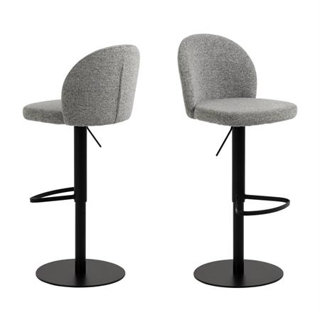 Tabouret de bar en tissu et métal H55-80cm - Gris