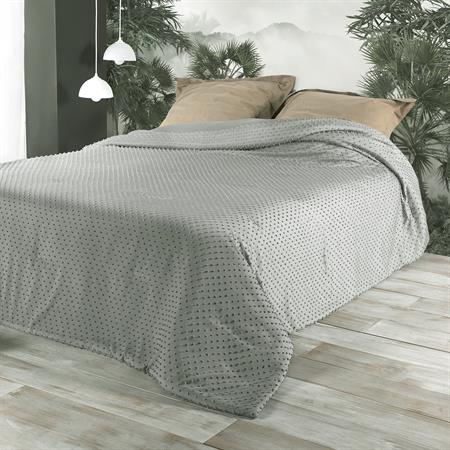 Dessus de lit polyester gris 250x260cm