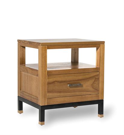 Table de chevet en bois marron L 50 cm
