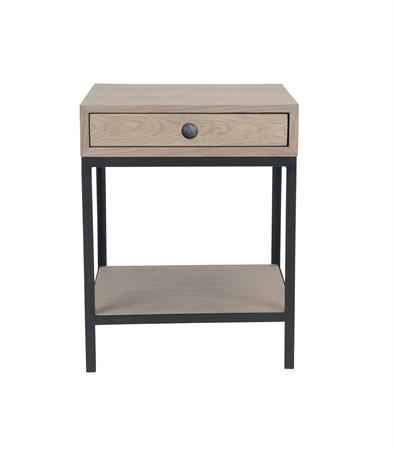 Table de chevet en chêne et métal - L42 cm