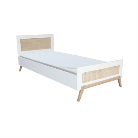 Lit enfant 90x200 cm bois et rotin