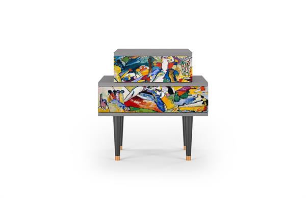 Table de chevet multicolore 2 tiroirs L 58 cm