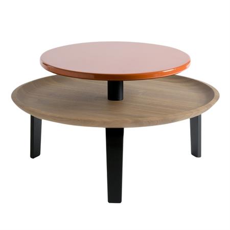 Table basse orange et chêne S Secreto  - Colé Italian Design label