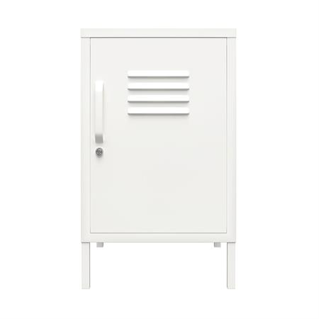 Table d'appoint avec 1 porte en métal blanc
