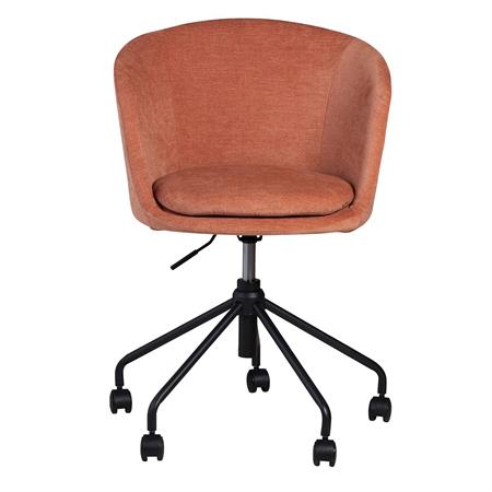 Chaise de bureau tissu soft touch saumon Mado