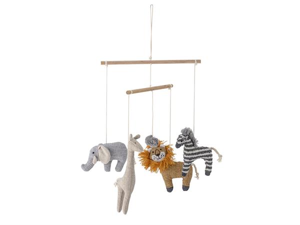 Mobile animaux en bois lin et polyester multicolore