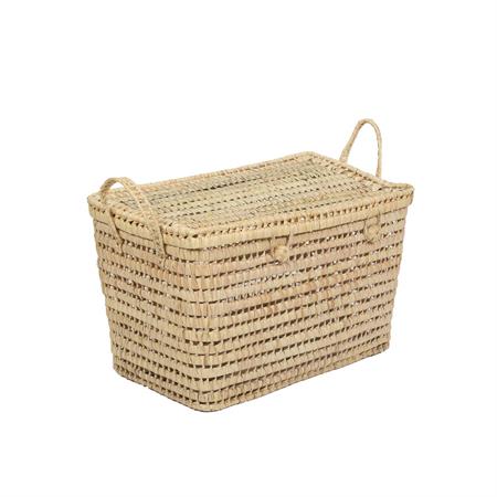 Grand coffre de rangement en feuille de palmier 35x60x35