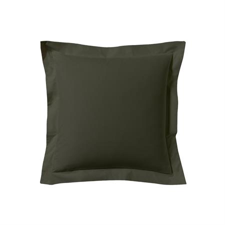 Taie d'oreiller unie en coton gris 63x63