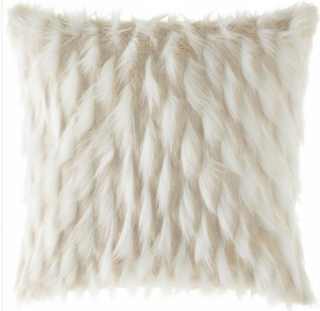 Coussin en fausse fourrure blanche fluffy