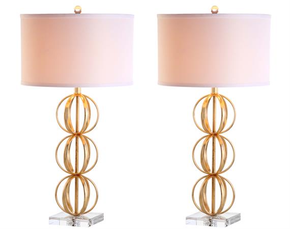 Ensemble de 2 lampes de table en métal or
