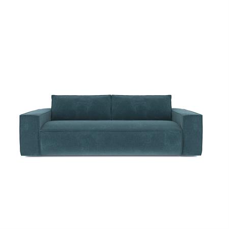 Canapé convertible express dunlopillo velours à motifs bleu 160cm