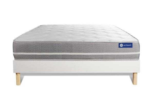Ensemble 140x190 cm sommier kit blanc
