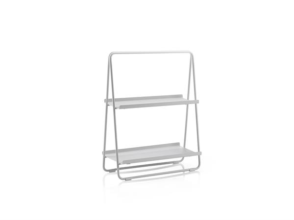 Etagère 2 plateaux en fer gris clair