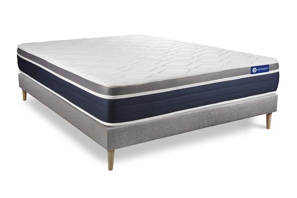 Ensemble 140x190 cm sommier kit gris