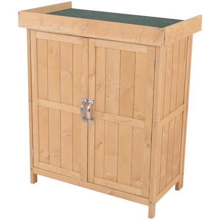 Armoire de jardin sur pied 2 portes étagère toit bitumé relevable