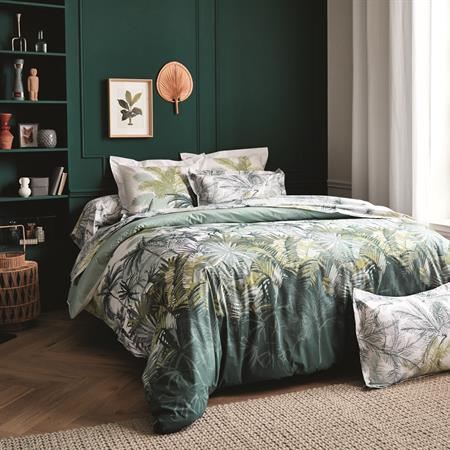 Housse de couette style colonial percale de coton/coton vert 240x220