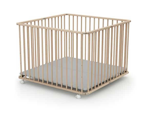 Parc bébé pliant en bois Hêtre Brut 100 x 100 cm
