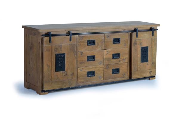 Buffet en bois manguier et noir