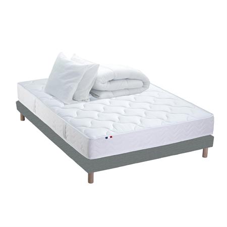Pack matelas ressorts 1 sommier couette oreillers 160x200