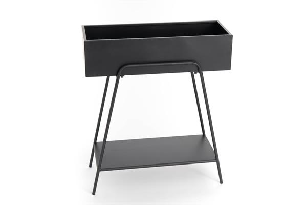 Console porte plantes en métal noir