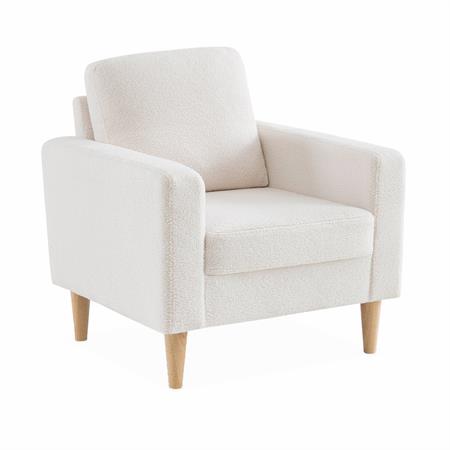 Fauteuil scandinave à bouclettes blanches