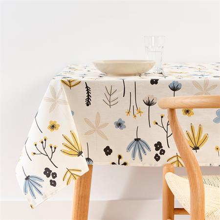 Nappe en coton anti-taches à fleurs multicolores 200x155 cm