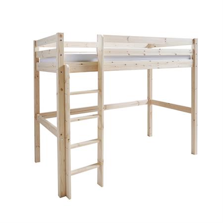 Pack lit mezzanine avec matelas bois massif 90x190 cm