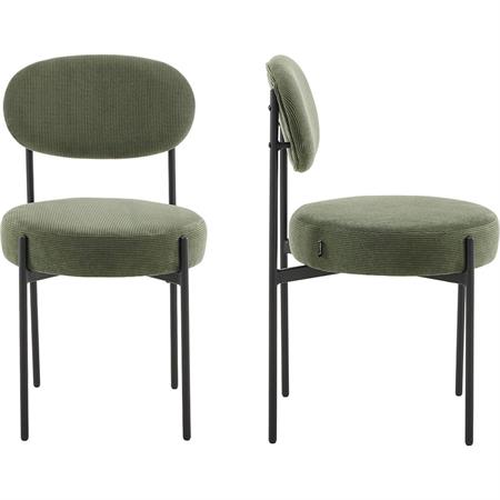 Lot de 2 chaises en velours côtelé vert