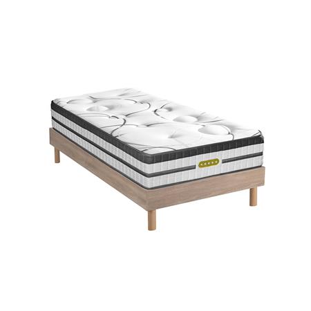 Ensemble Matelas à Ressorts ensachés et Sommier en kit bois 90x190