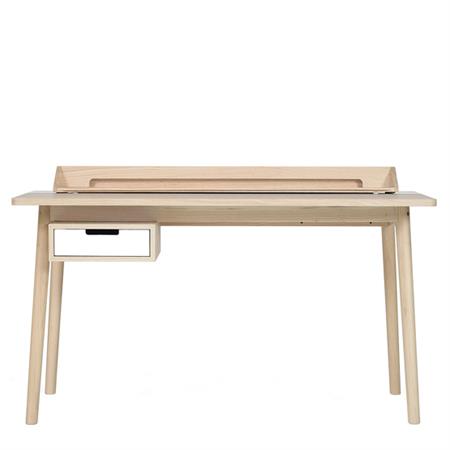 Bureau en bois de chêne et tiroir blanc Honoré - Hartô