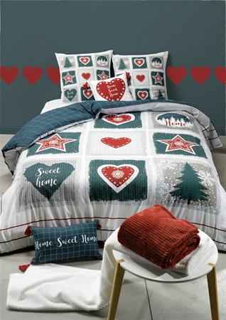 Parure de couette 100% coton 57 fils imprimée 260x240 2 taies