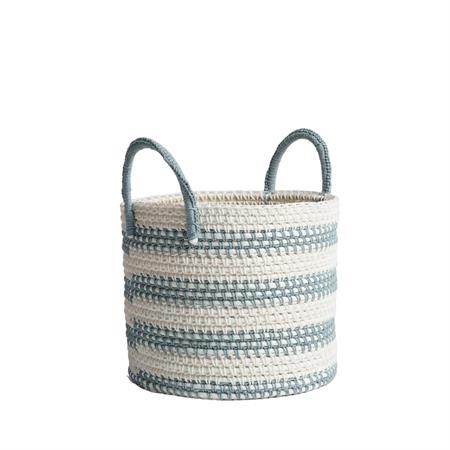 Panier de rangement en corde gris et écru M