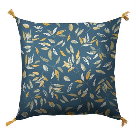 Coussin imprimé en coton 45x45cm Indigo